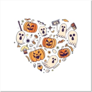 Halloween Heart Spooky Designs Posters and Art